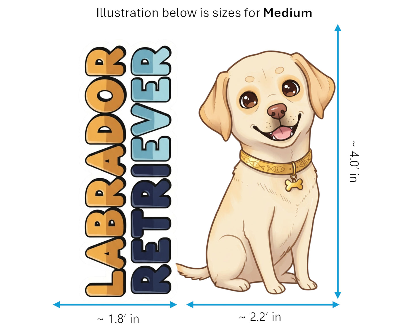 Labrador Retriever Sticker and Magnet - Friendly Fetcher Pawkins™ – Sporting Dog Breed | Waterproof & UV-Proof