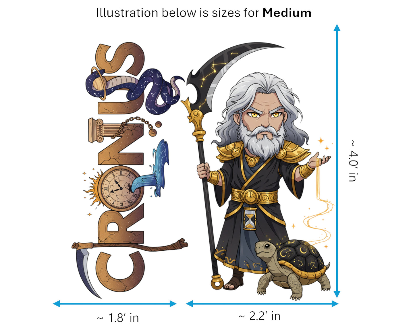 Cronus Sticker and Magnet - Lord of Time Mythkins™ – Titan God of Time | Waterproof & UV-Proof