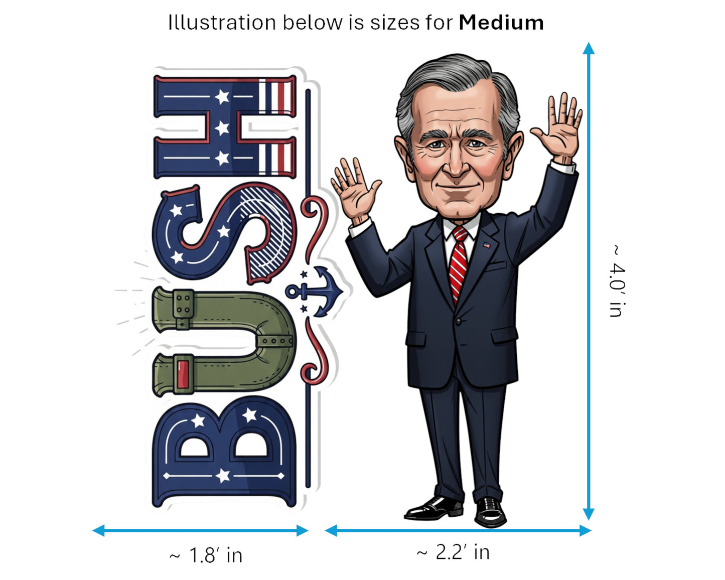 George H.W. Bush Sticker and Magnet - The Naval Aviator Histkins™ – 41st U.S. President | Waterproof & UV-Proof