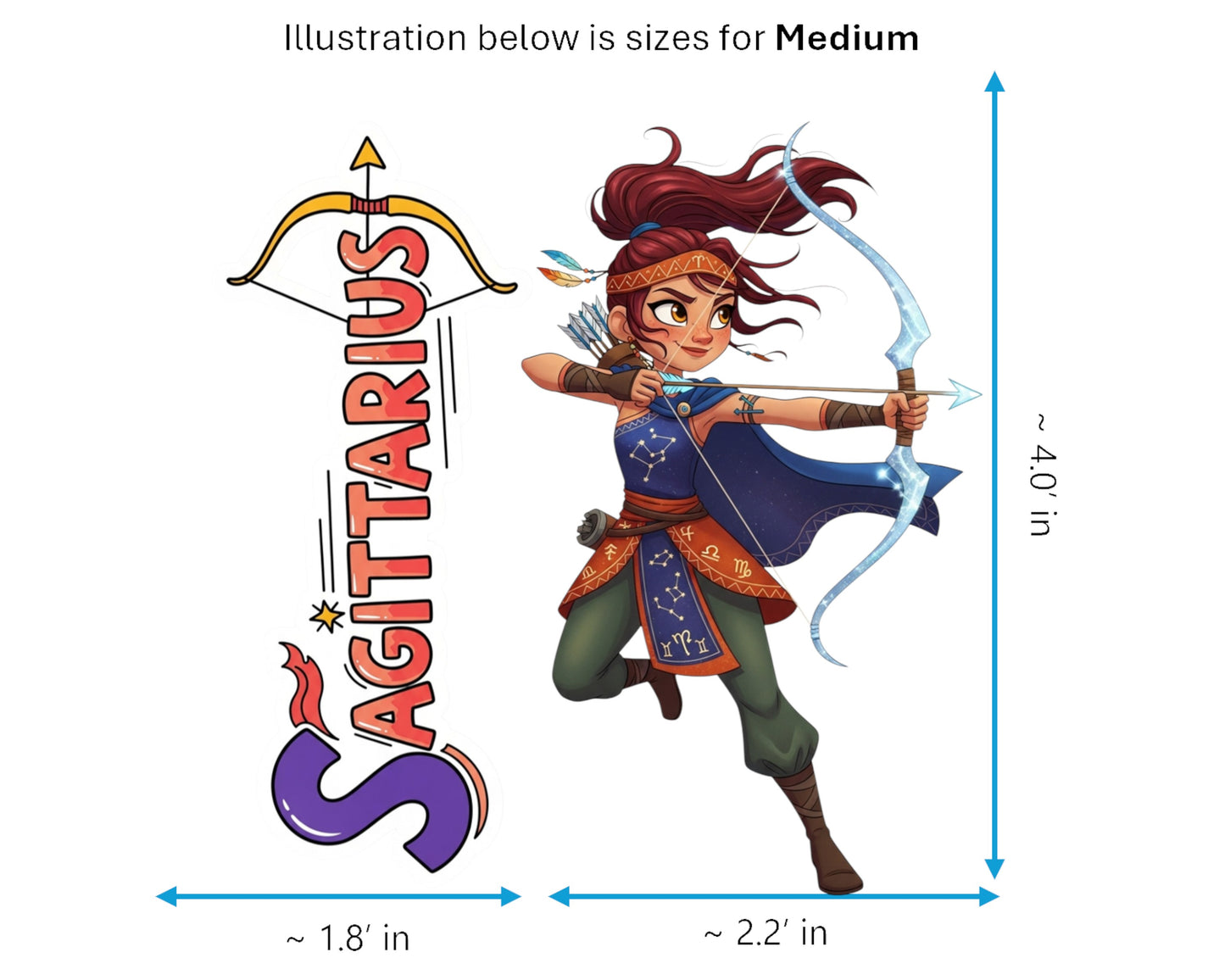 Sagittarius Sticker and Magnet - Celestial Archer Horoskins™ – Zodiac Fire Sign | Waterproof & UV-Proof