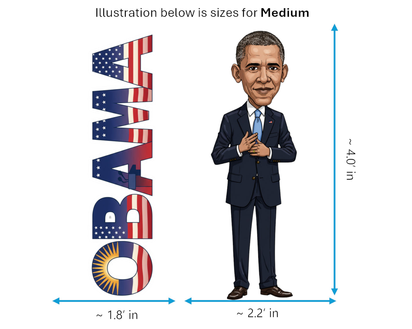 Barack Obama Sticker and Magnet - No-Drama Obama Histkins™ – 44th U.S. President | Waterproof & UV-Proof