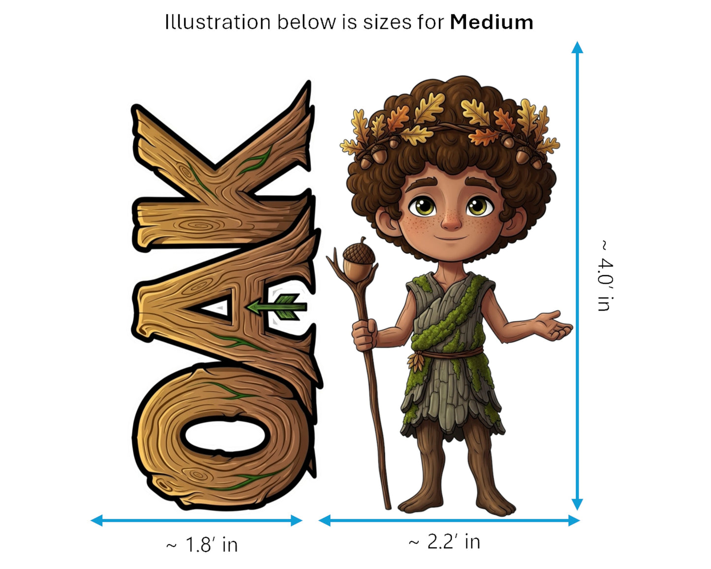 Oak Sticker and Magnet - The Forest King Treekins™ – Forest Guardian | Waterproof & UV-Proof