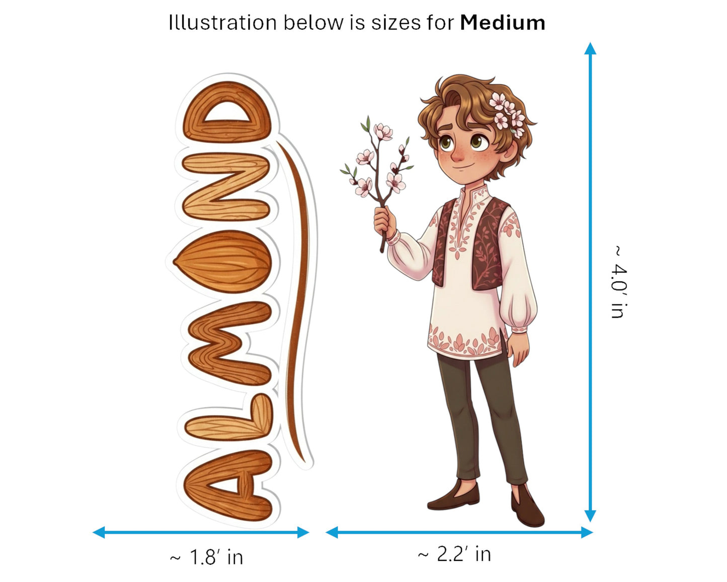 Almond Sticker and Magnet - The Herald of Spring Treekins™ – Blossom Sprite | Waterproof & UV-Proof