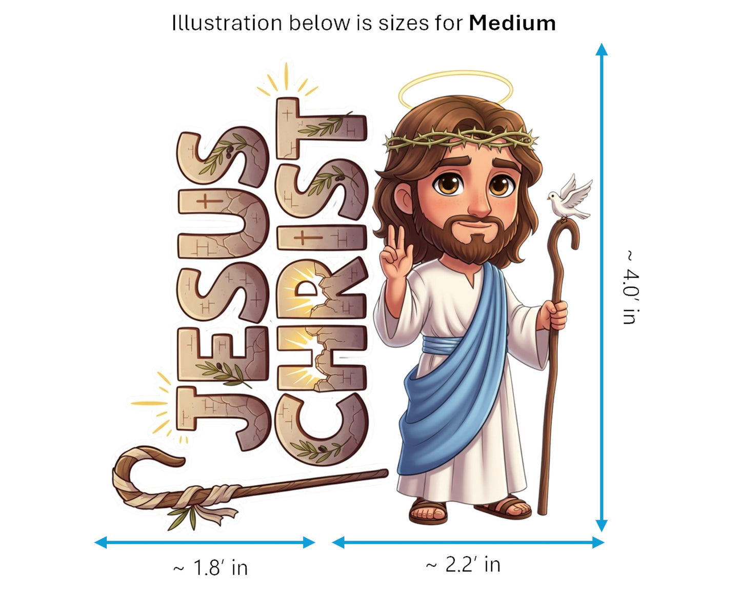 Jesus Sticker and Magnet - the Savior Biblikins™ – Central Figure of Christianity | Waterproof & UV-Proof