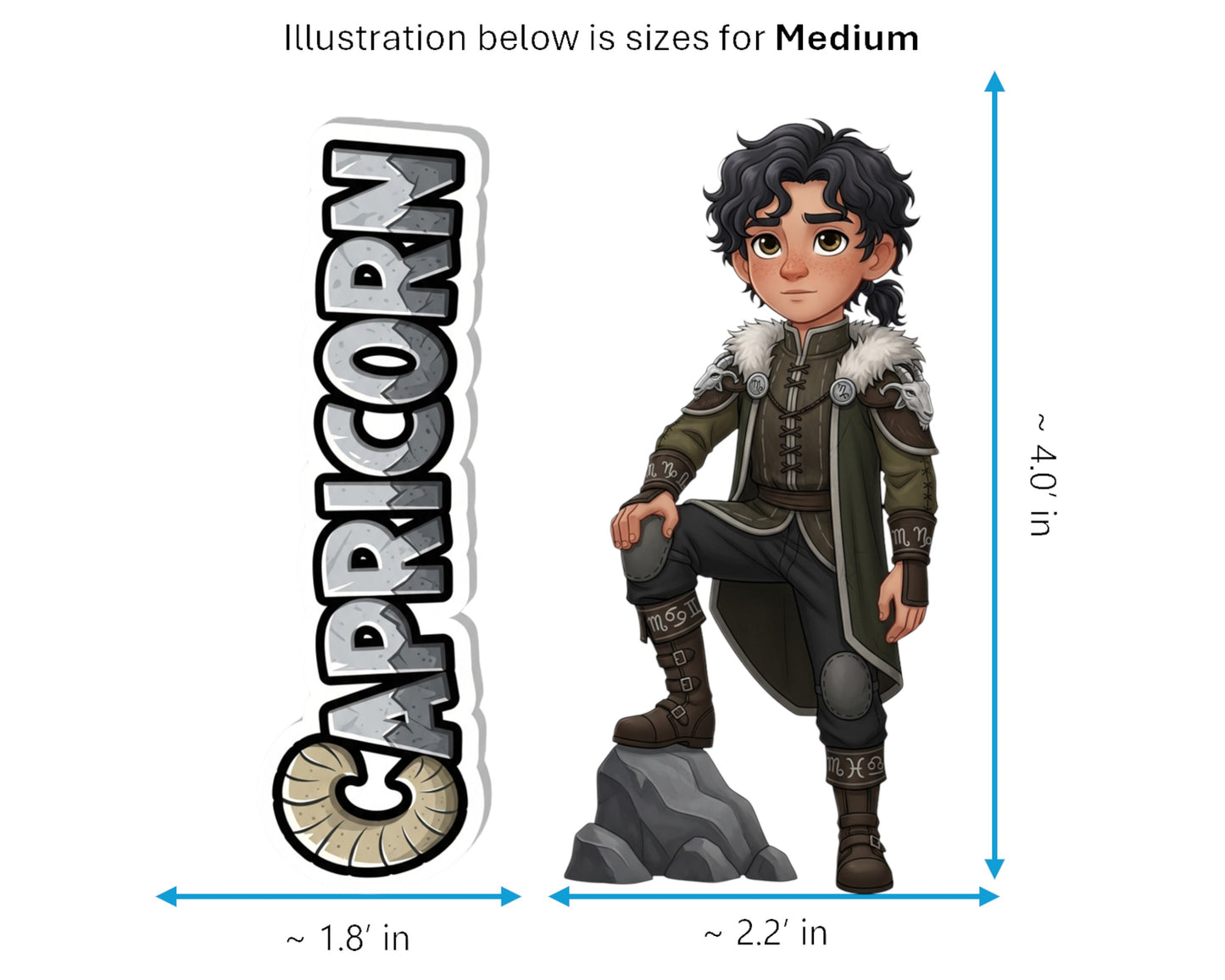 Capricorn Sticker and Magnet - Celestial Sea-Goat Horoskins™ – Zodiac Earth Sign | Waterproof & UV-Proof