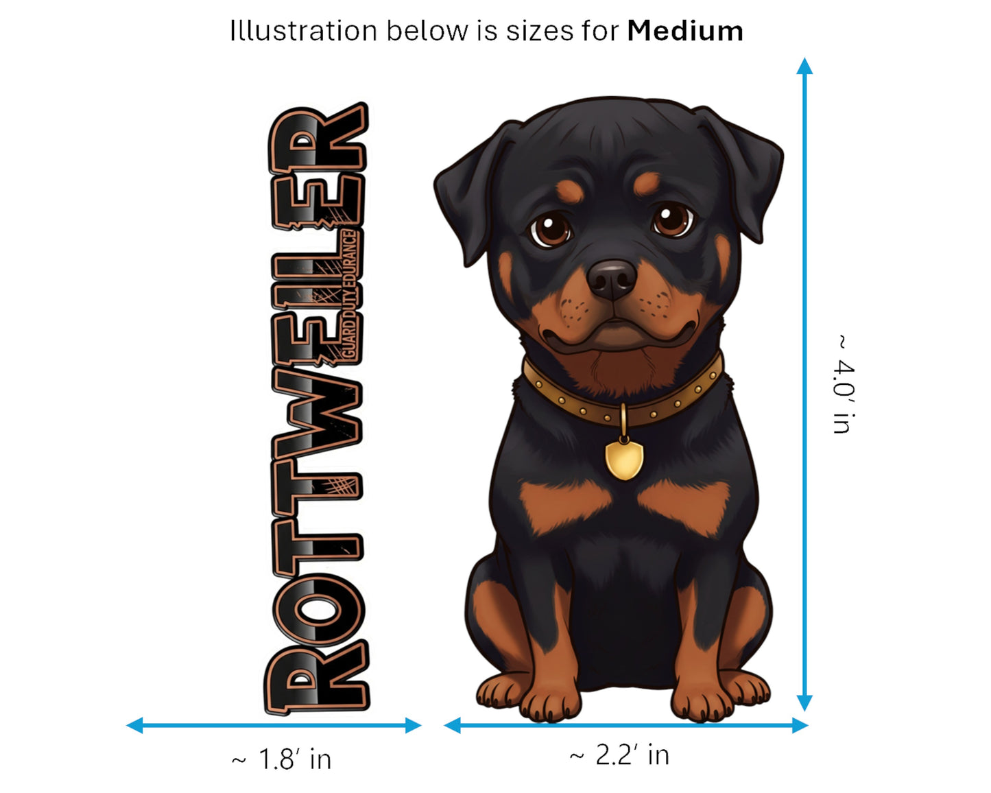 Rottweiler Sticker and Magnet - Steadfast Guardian Pawkins™ – Working Dog Breed | Waterproof & UV-Proof