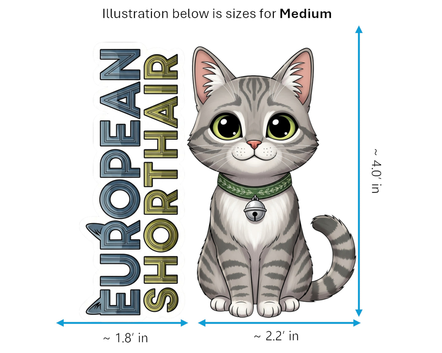 European Shorthair Sticker and Magnet - Original Housecat Purrkins™ – Domestic Cat Breed | Waterproof & UV-Proof