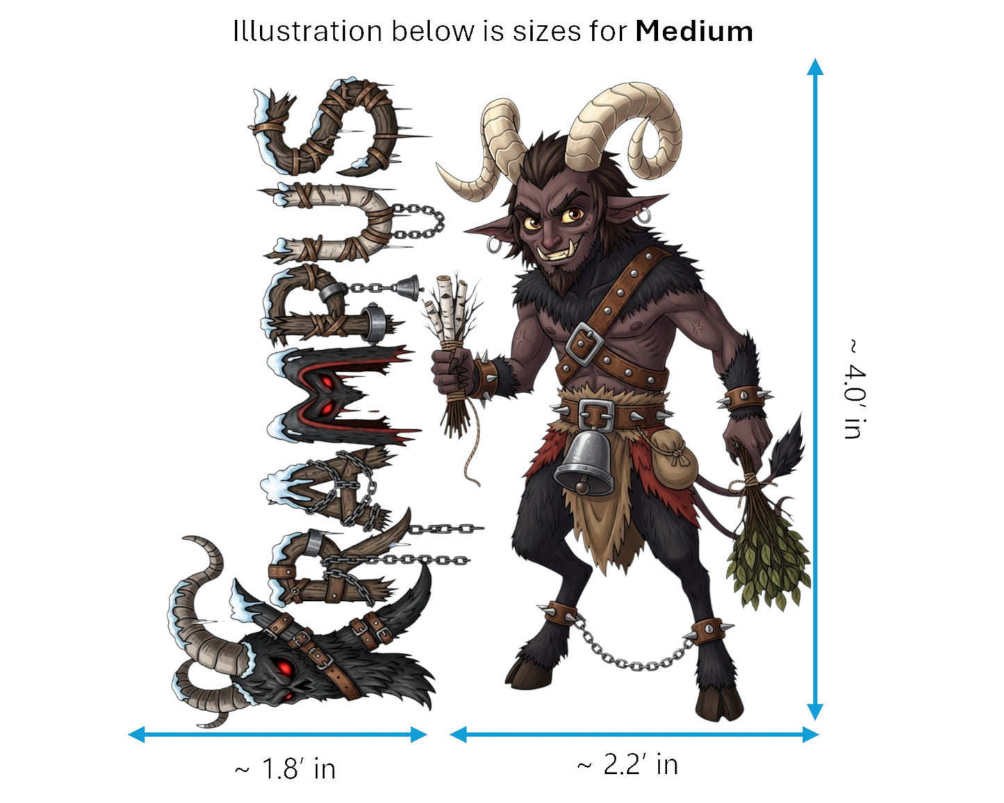 Krampus Sticker and Magnet - Shadow of Saint Nicholas Mythkins™ – Christmas Folklore Demon | Waterproof & UV-Proof