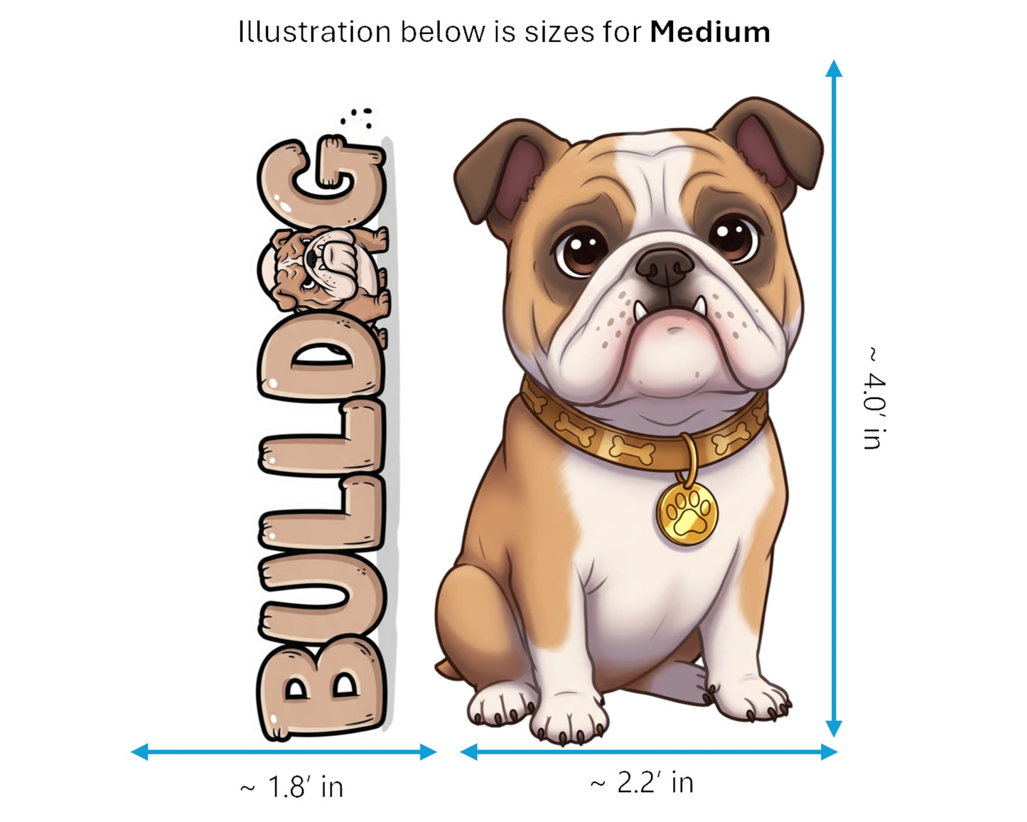 Bulldog Sticker and Magnet - the Sourmug Pawkins™ – Non-Sporting Dog Breed | Waterproof & UV-Proof