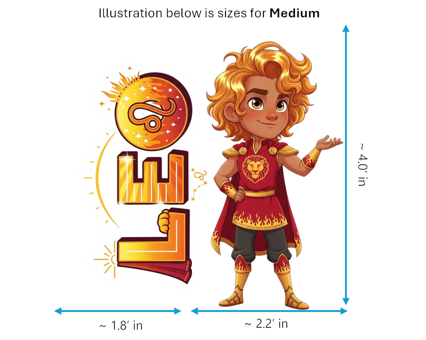 Leo Sticker and Magnet - the Regal Lion Horoskins™ – Zodiac Fire Sign | Waterproof & UV-Proof