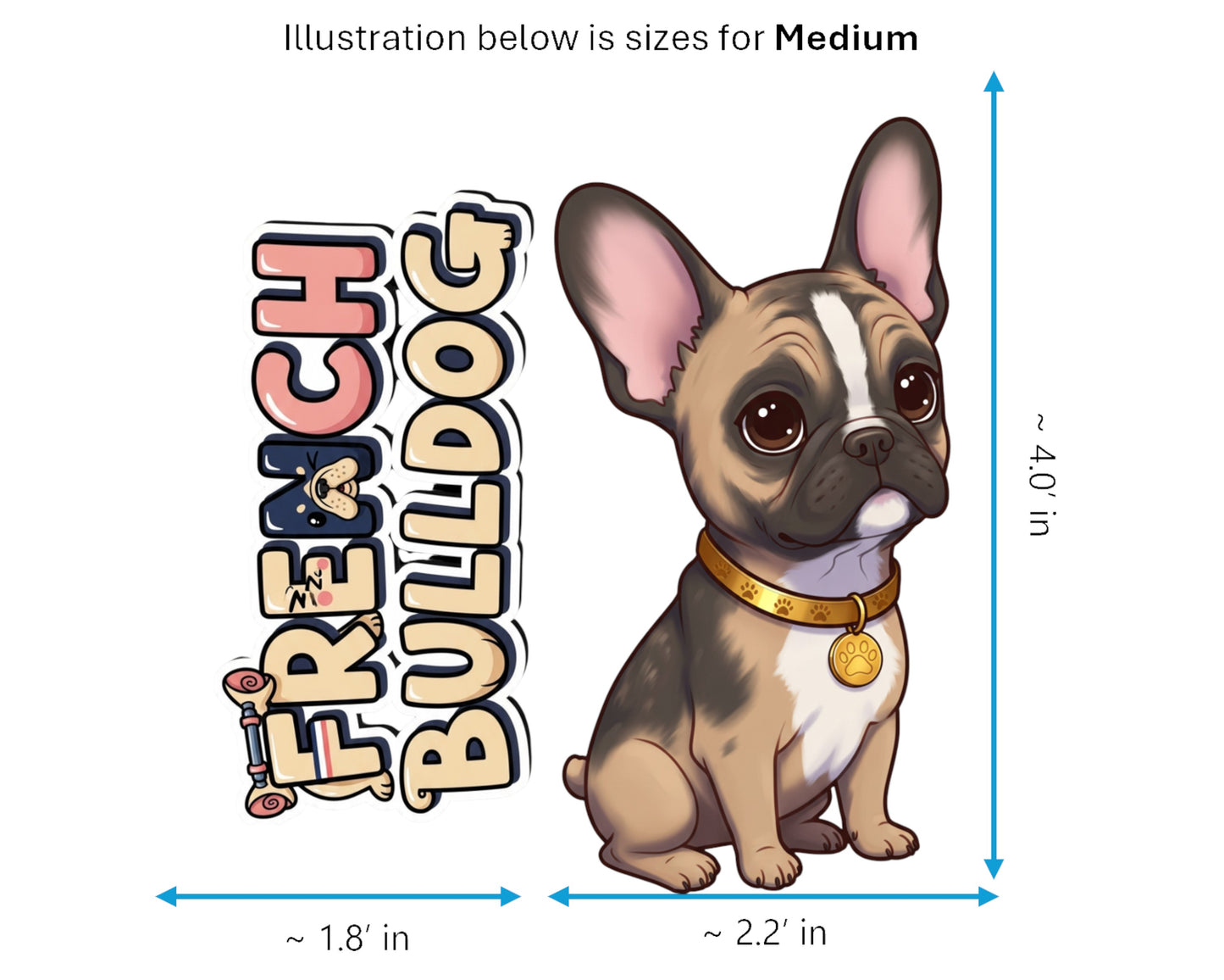 French Bulldog Sticker and Magnet - Bat-Eared Charmer Pawkins™ – Companion Dog Breed | Waterproof & UV-Proo