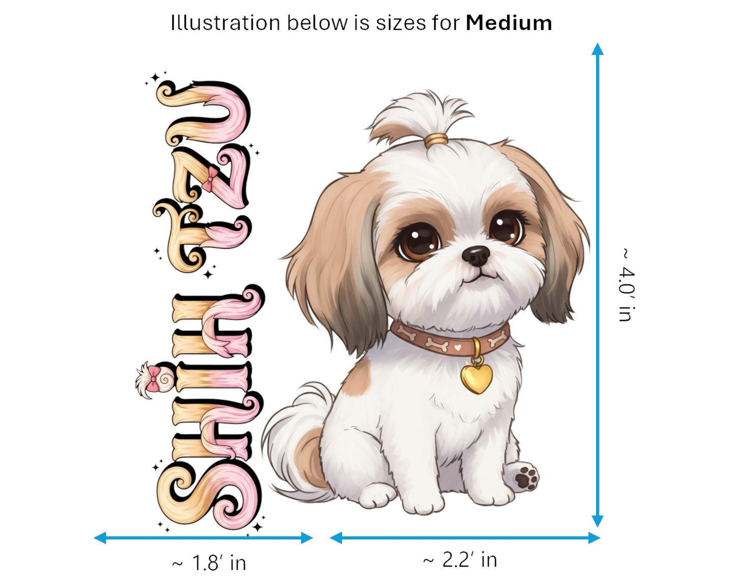 Shih Tzu Sticker and Magnet - the Little Lion Pawkins™ – Toy Dog Breed | Waterproof & UV-Proof