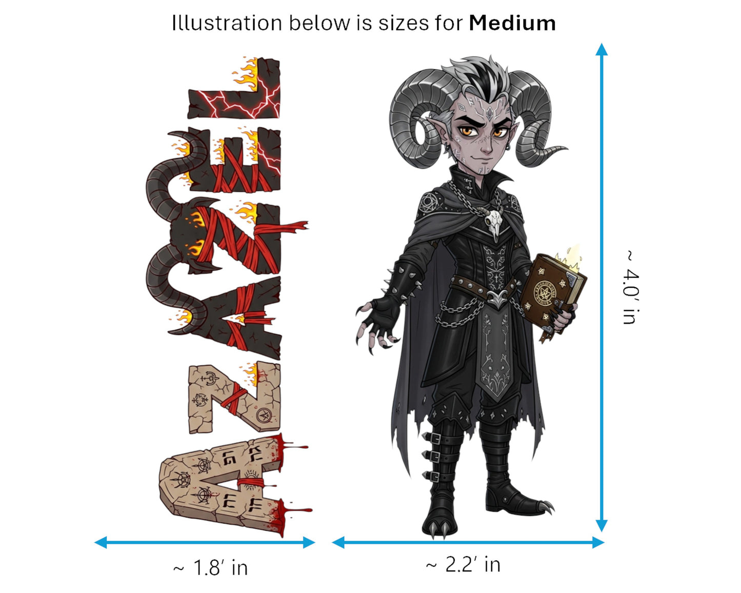 Azazel Sticker and Magnet - the Forbidden Teacher Biblikins™ – Apocryphal Fallen Angel | Waterproof & UV-Proof