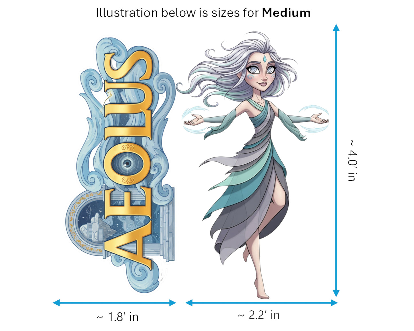 Aeolus Sticker and Magnet - Tamer of Storms Mythkins™ – Greek Goddess of Winds | Waterproof & UV-Proof