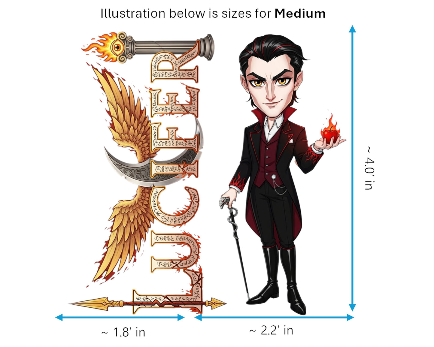 Lucifer Sticker and Magnet - the Light-Bringer Biblikins™ – The Fallen Angel | Waterproof & UV-Proof