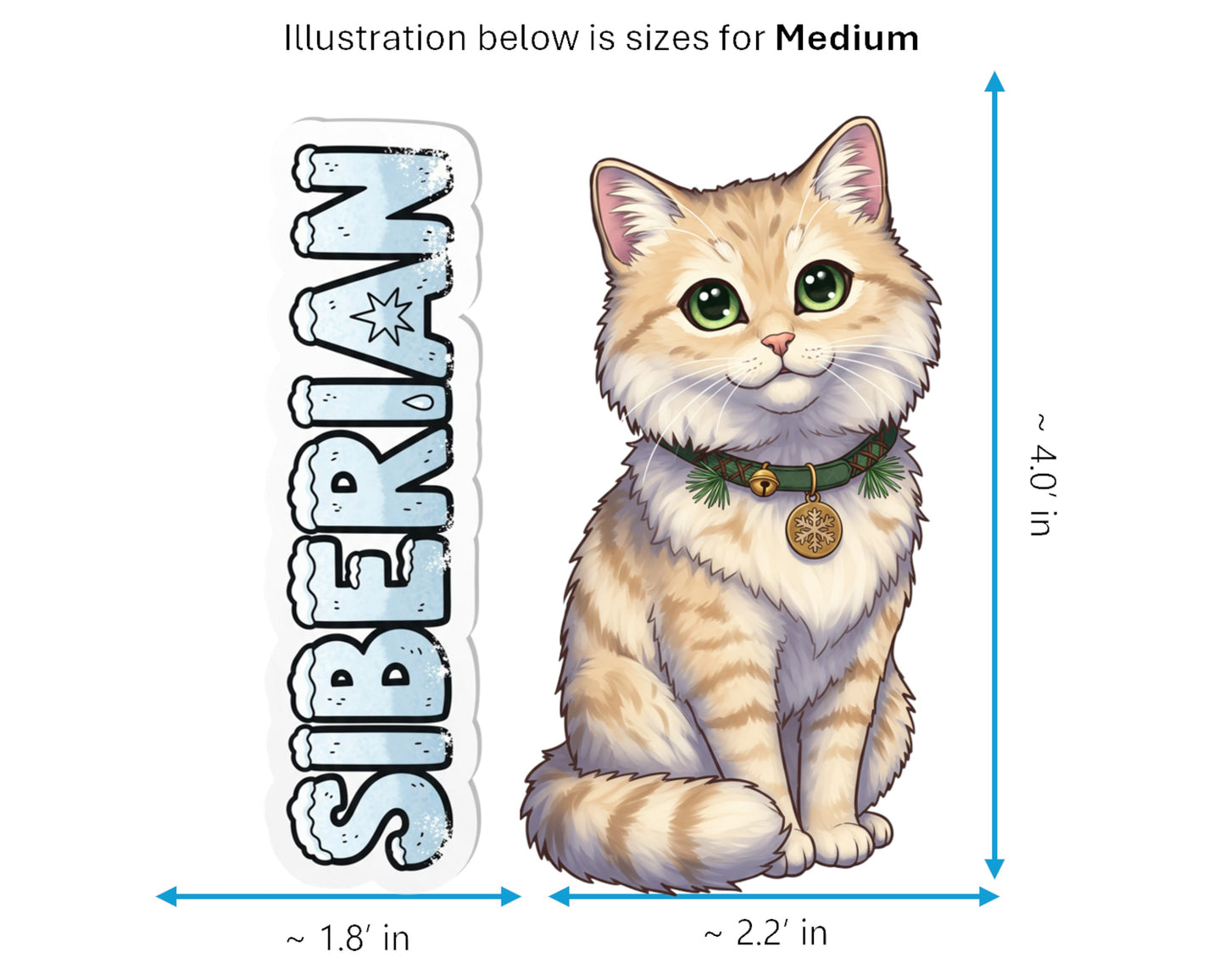 Siberian Sticker and Magnet - Forest Cat of Russia Purrkins™ – Domestic Cat Breed | Waterproof & UV-Proof