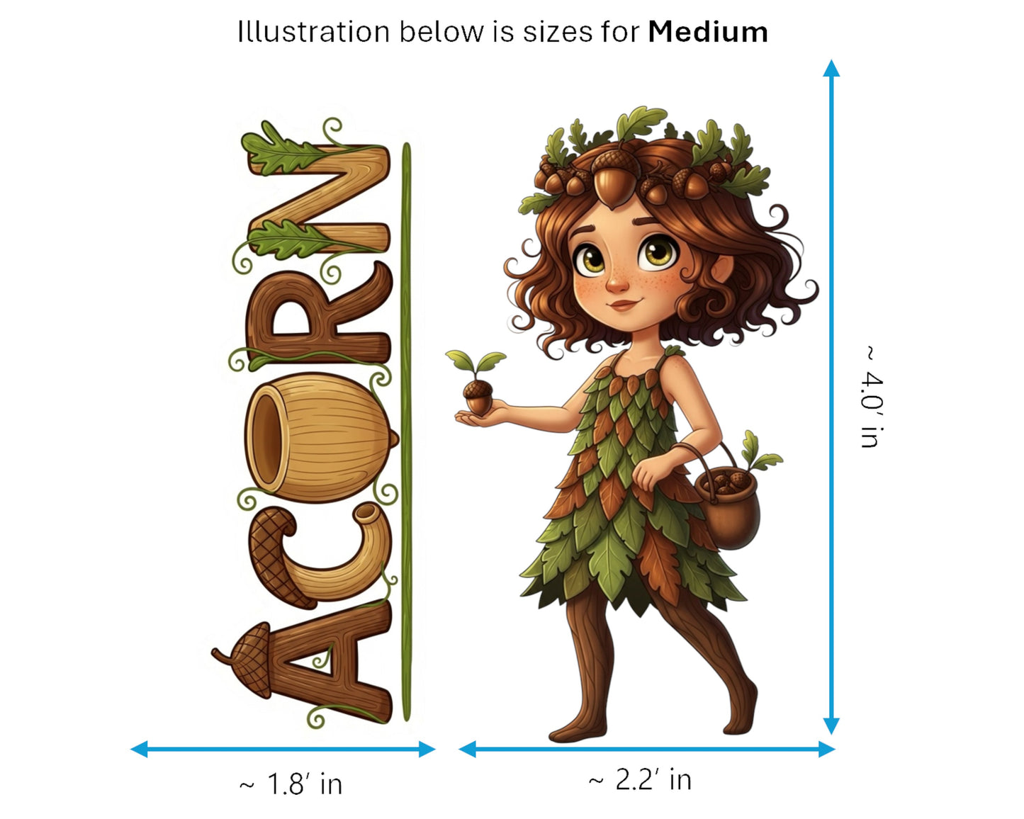 Acorn Sticker and Magnet - The Seed Sower Treekins™ – Forest Sprite | Waterproof & UV-Proof