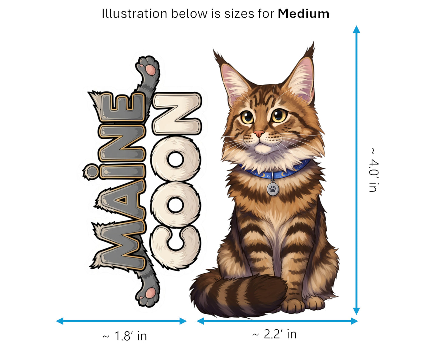 Maine Coon Sticker and Magnet - Gentle Giant Purrkins™ – Domestic Cat Breed | Waterproof & UV-Proof