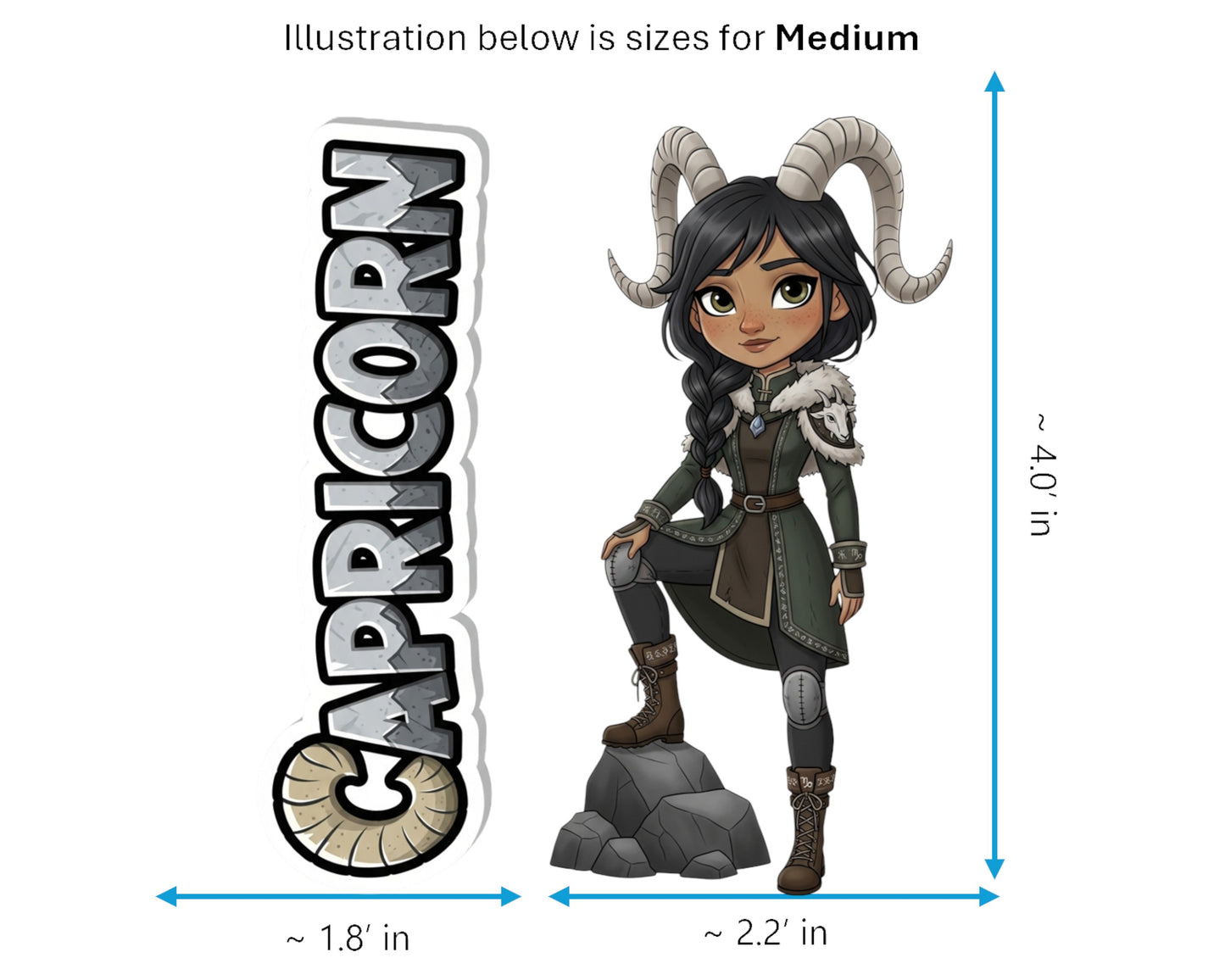 Capricorn Sticker and Magnet - Mountain Climber Horoskins™ – Zodiac Earth Sign | Waterproof & UV-Proof