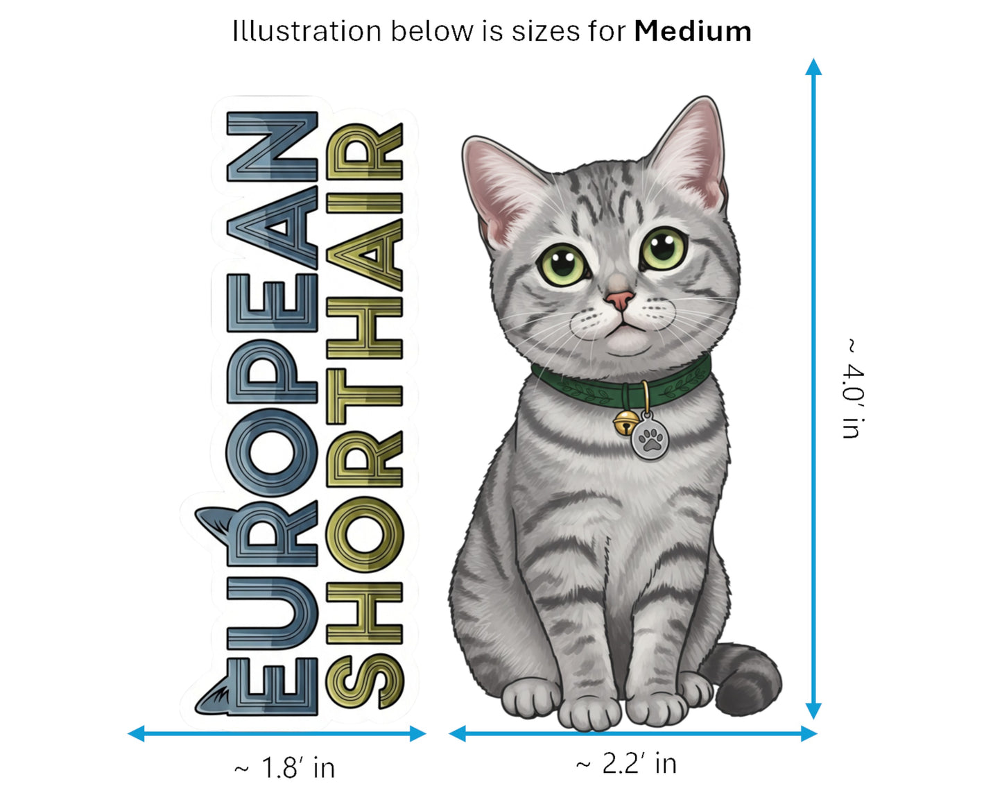 European Shorthair Sticker and Magnet - Original Housecat Purrkins™ – Domestic Cat Breed | Waterproof & UV-Proof