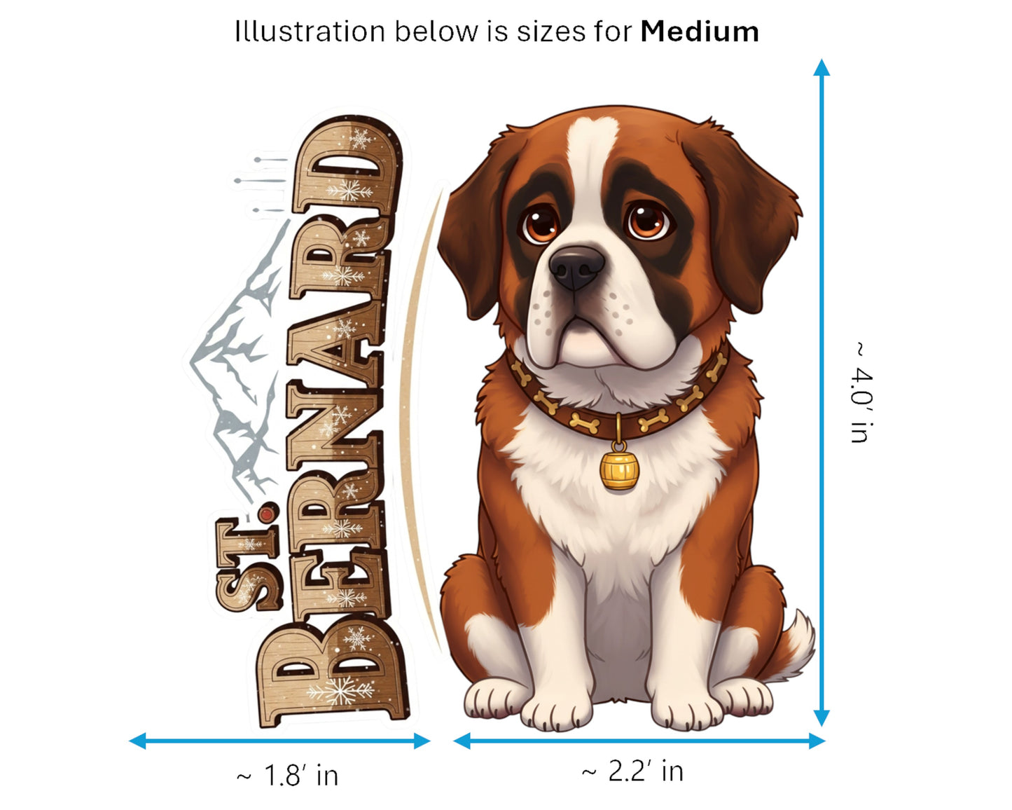 St. Bernard Sticker and Magnet - Alpine Rescuer Pawkins™ – Working Dog Breed | Waterproof & UV-Proof
