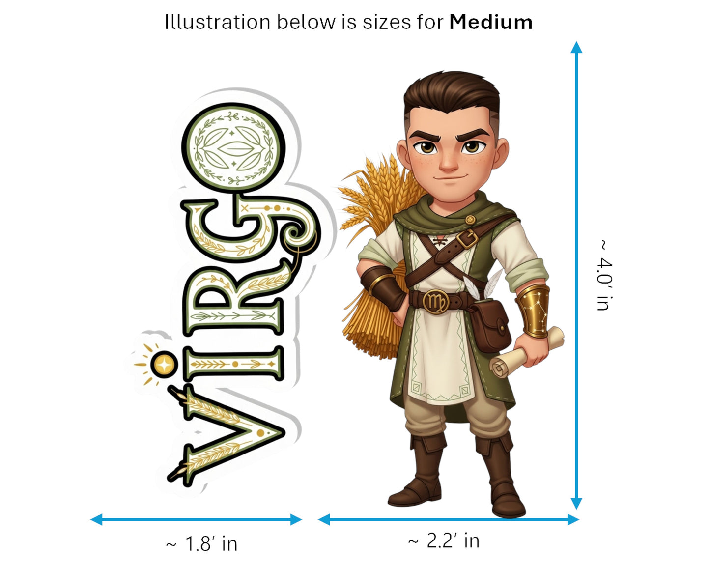 Virgo Sticker and Magnet - the Diligent Farmer Horoskins™ – Zodiac Earth Sign | Waterproof & UV-Proof