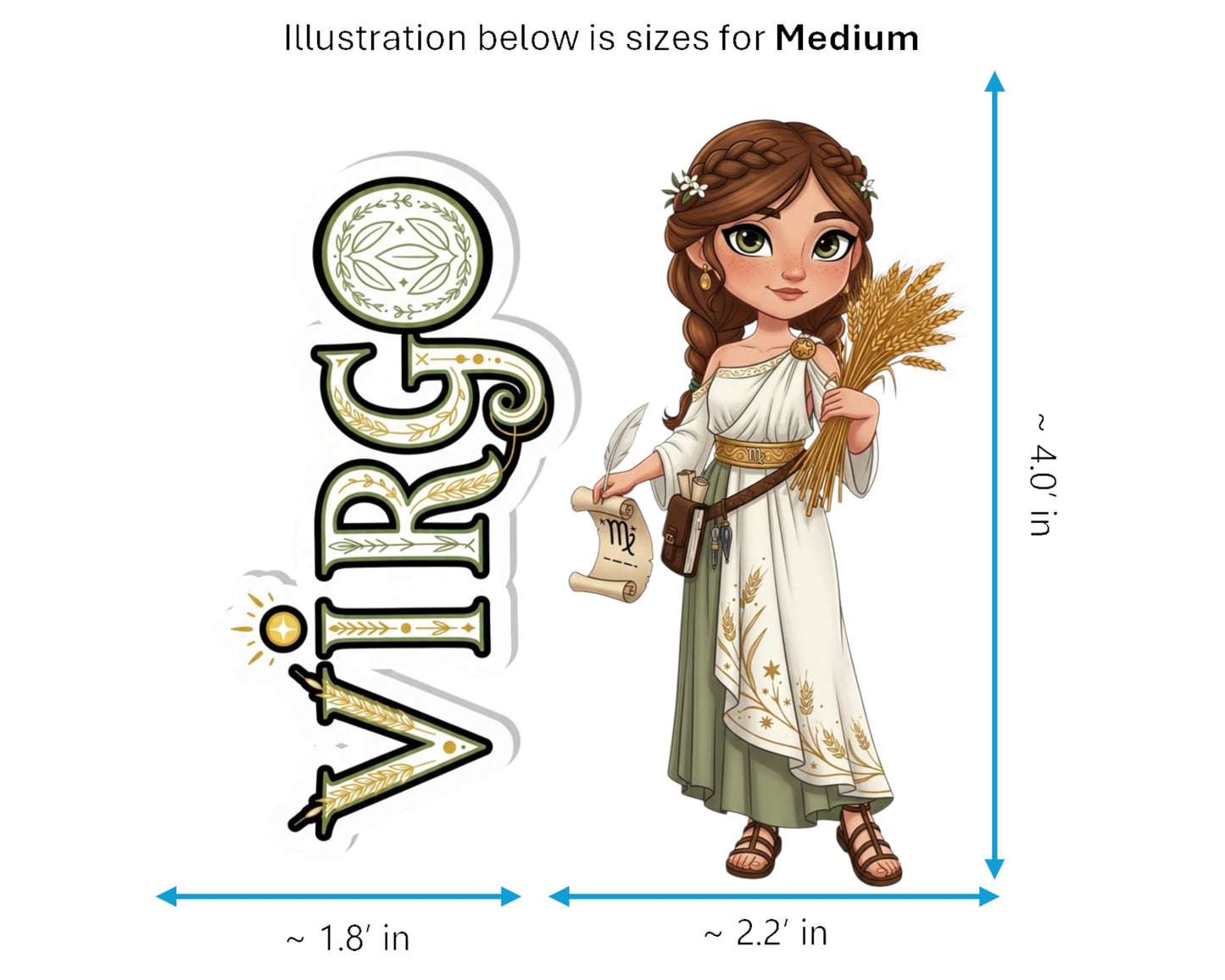 Virgo Sticker and Magnet - the Harvest Maiden Horoskins™ – Zodiac Earth Sign | Waterproof & UV-Proof