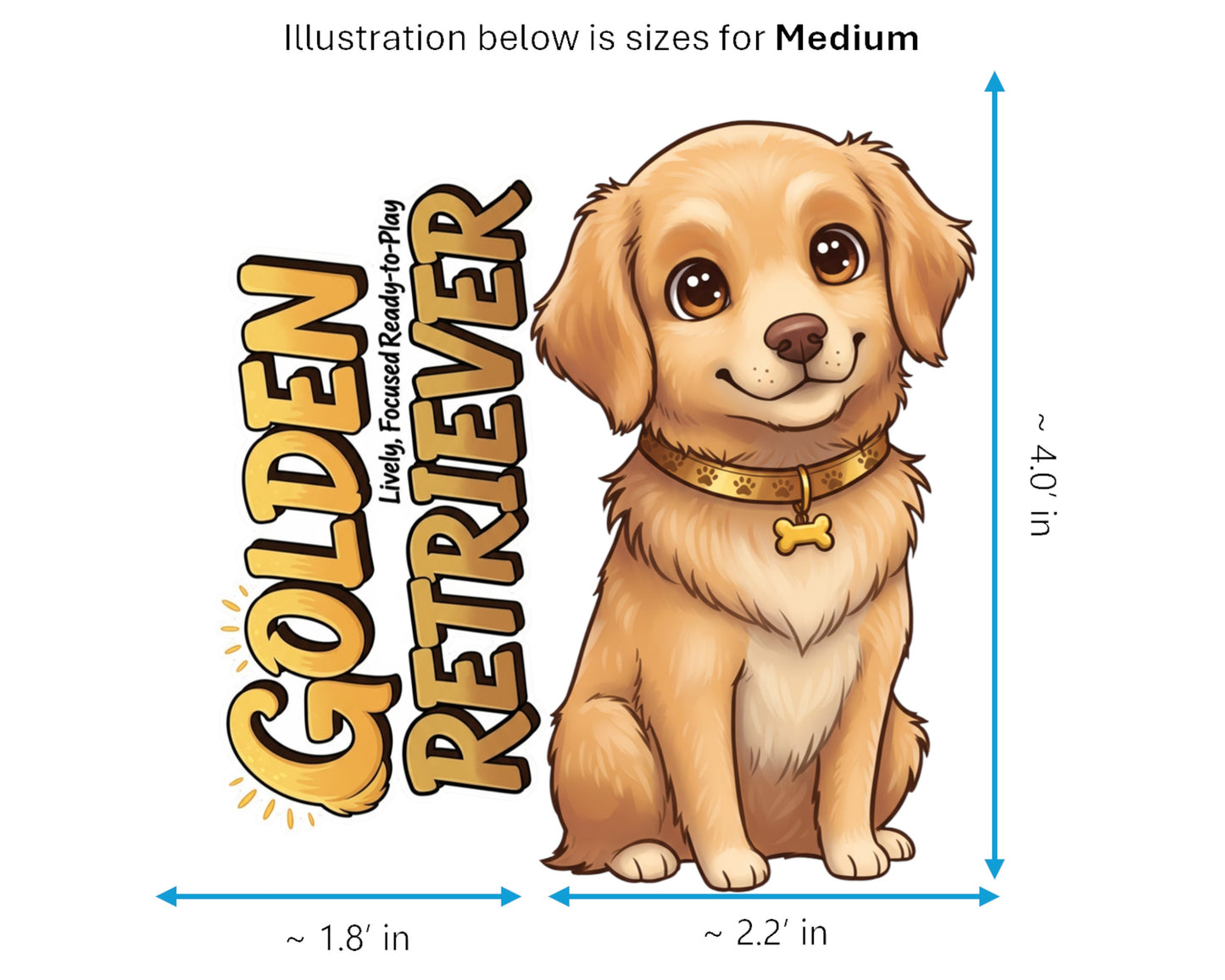 Golden Retriever Sticker and Magnet - Golden Companion Pawkins™ – Sporting Dog Breed | Waterproof & UV-Proof
