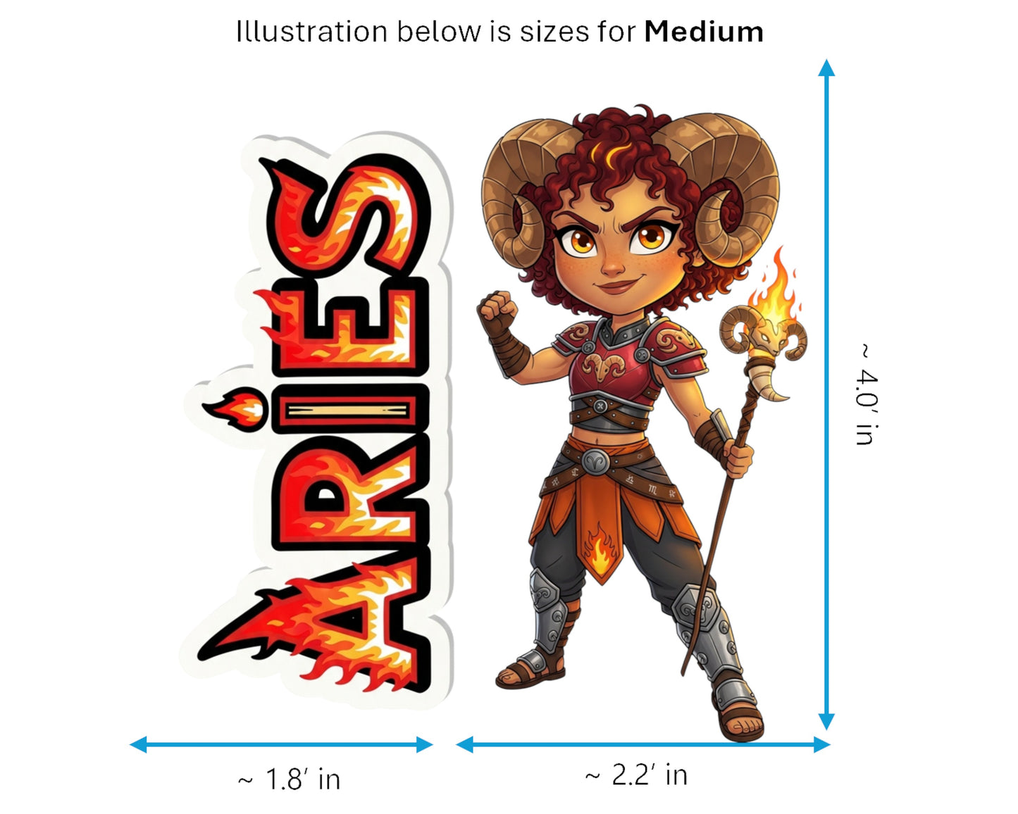 Aries Sticker and Magnet - Fire-Hearted Ram Horoskins™ – Zodiac Fire Sign | Waterproof & UV-Proof