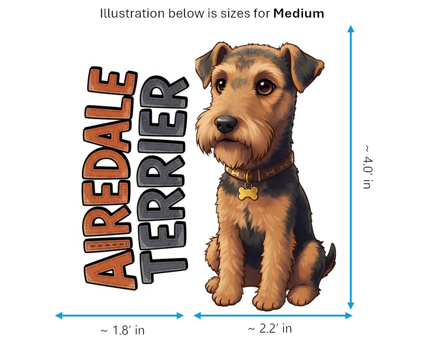 Airedale Terrier Sticker and Magnet - King of Terriers Pawkins™ – Terrier Dog Breed | Waterproof & UV-Proof