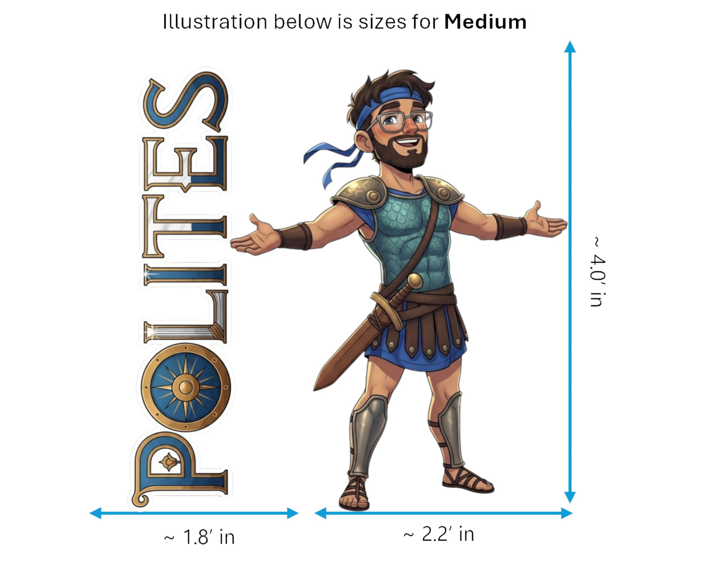 Polites Sticker and Magnet - The Loyal Companion Mythkins™ – Greek Hero | Waterproof & UV-Proof