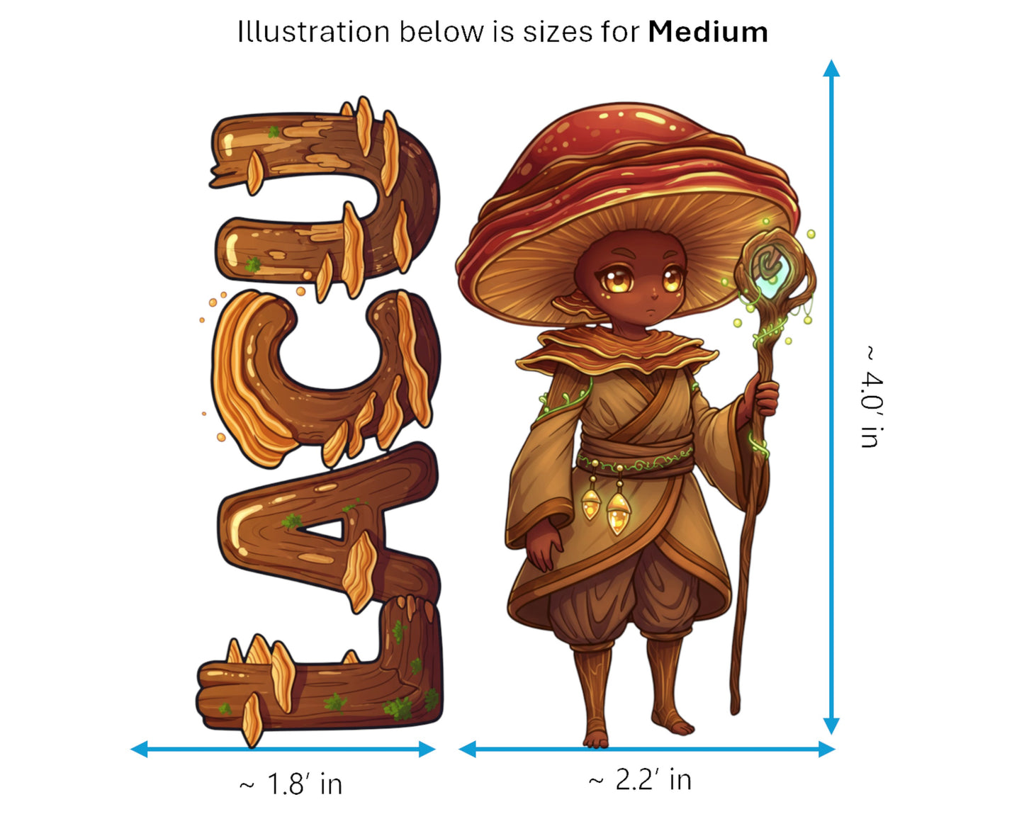 Lacquered Bracket Sticker and Magnet - Forest Sage Fungikins™ – Mystical Mushroom Art | Waterproof & UV-Proof