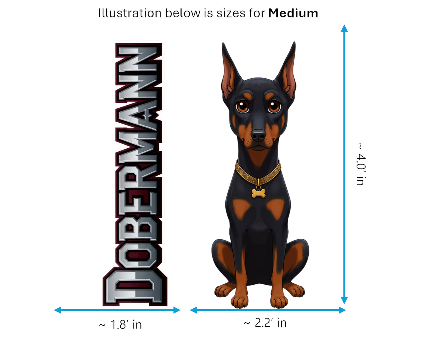 Dobermann Sticker and Magnet - Noble Guardian Pawkins™ – Guardian Dog Breed | Waterproof & UV-Proof