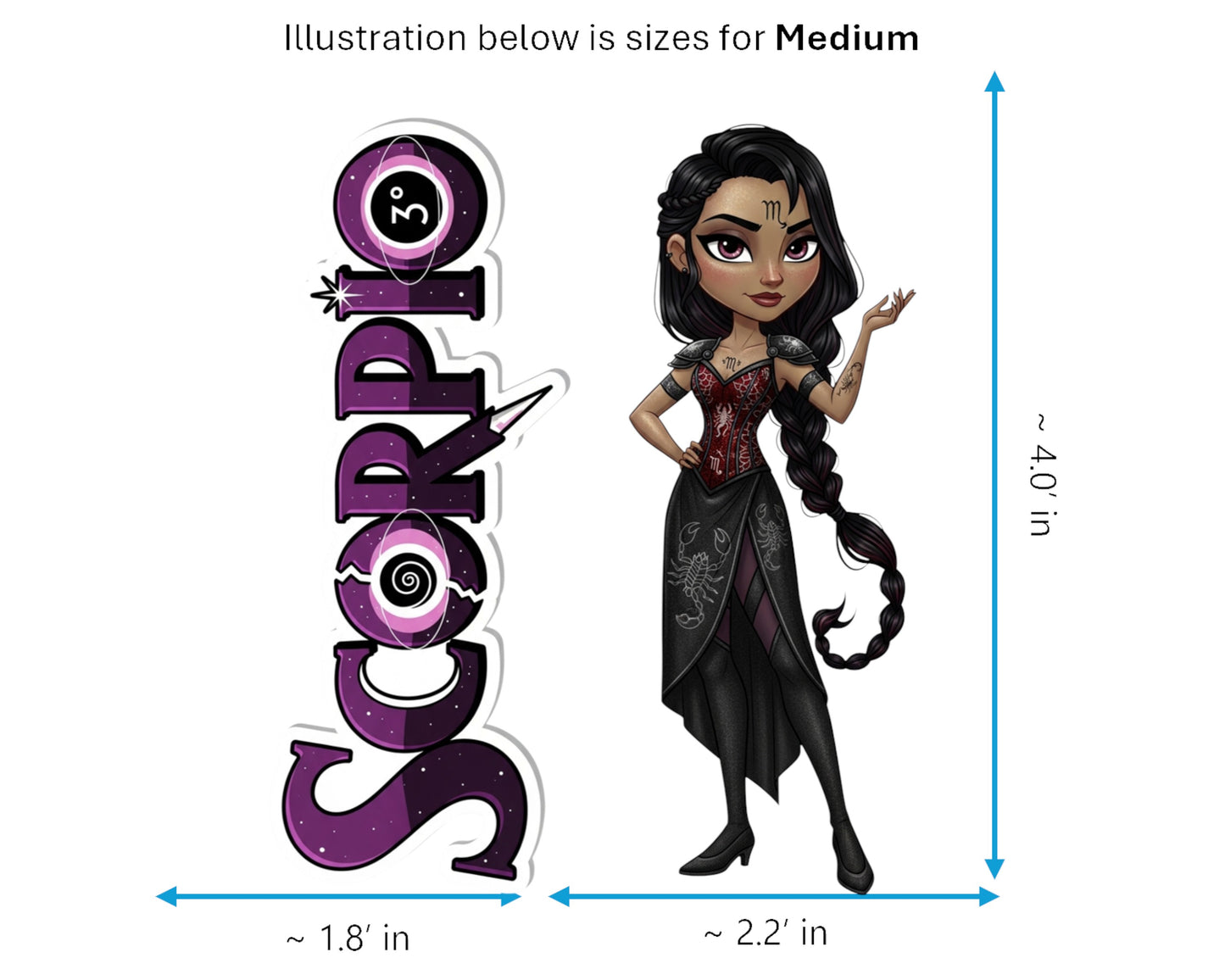 Scorpio Sticker and Magnet - Enigmatic Scorpion Horoskins™ – Zodiac Water Sign | Waterproof & UV-Proof