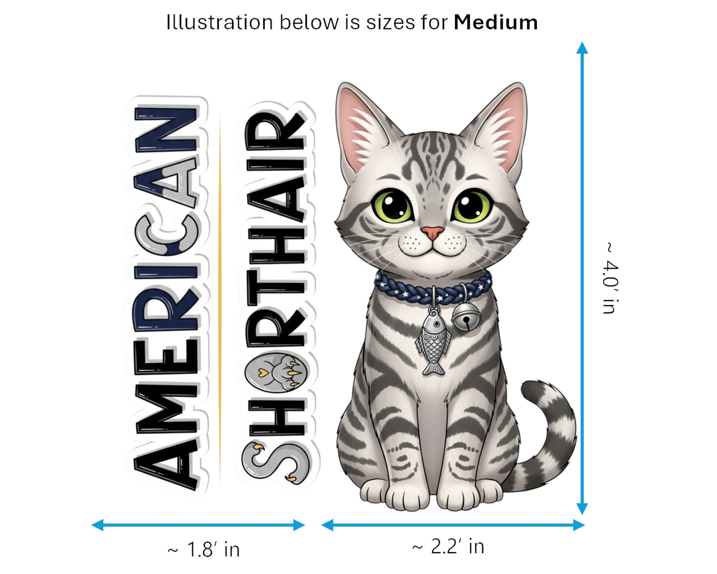 American Shorthair Sticker and Magnet - Classic Tabby Purrkins™ – Domestic Cat Breed | Waterproof & UV-Proof