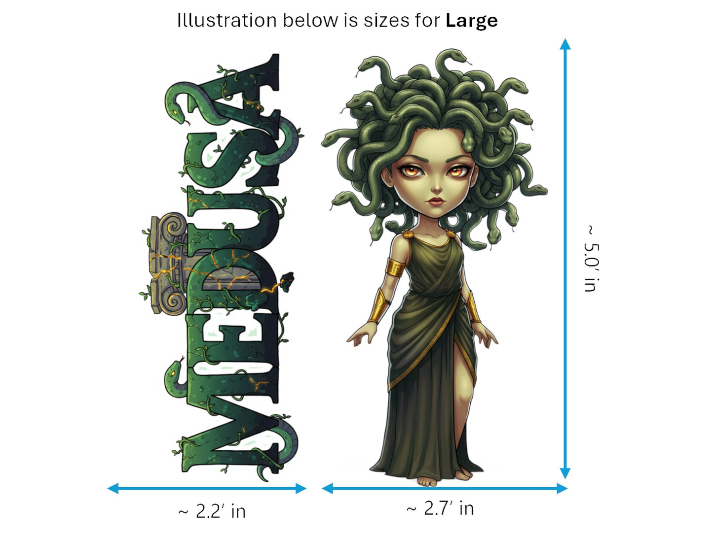 Medusa Sticker and Magnet - Daughter of Phorcys Mythkins™ | Waterproof & UV-Proof