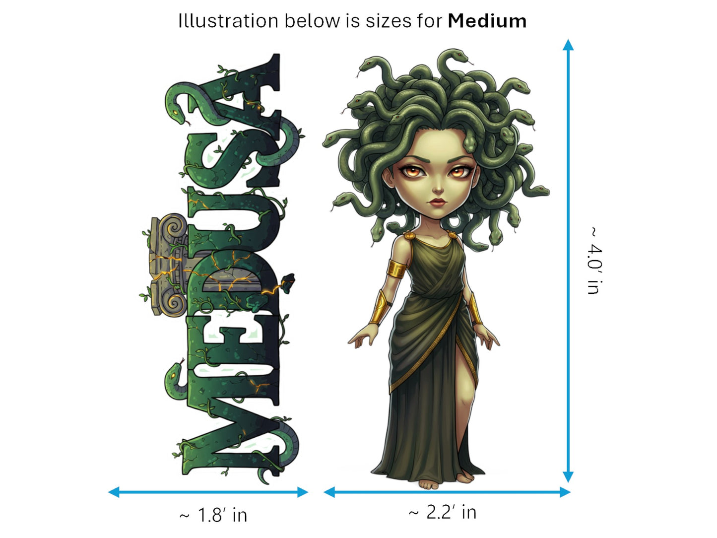 Medusa Sticker and Magnet - Daughter of Phorcys Mythkins™ | Waterproof & UV-Proof