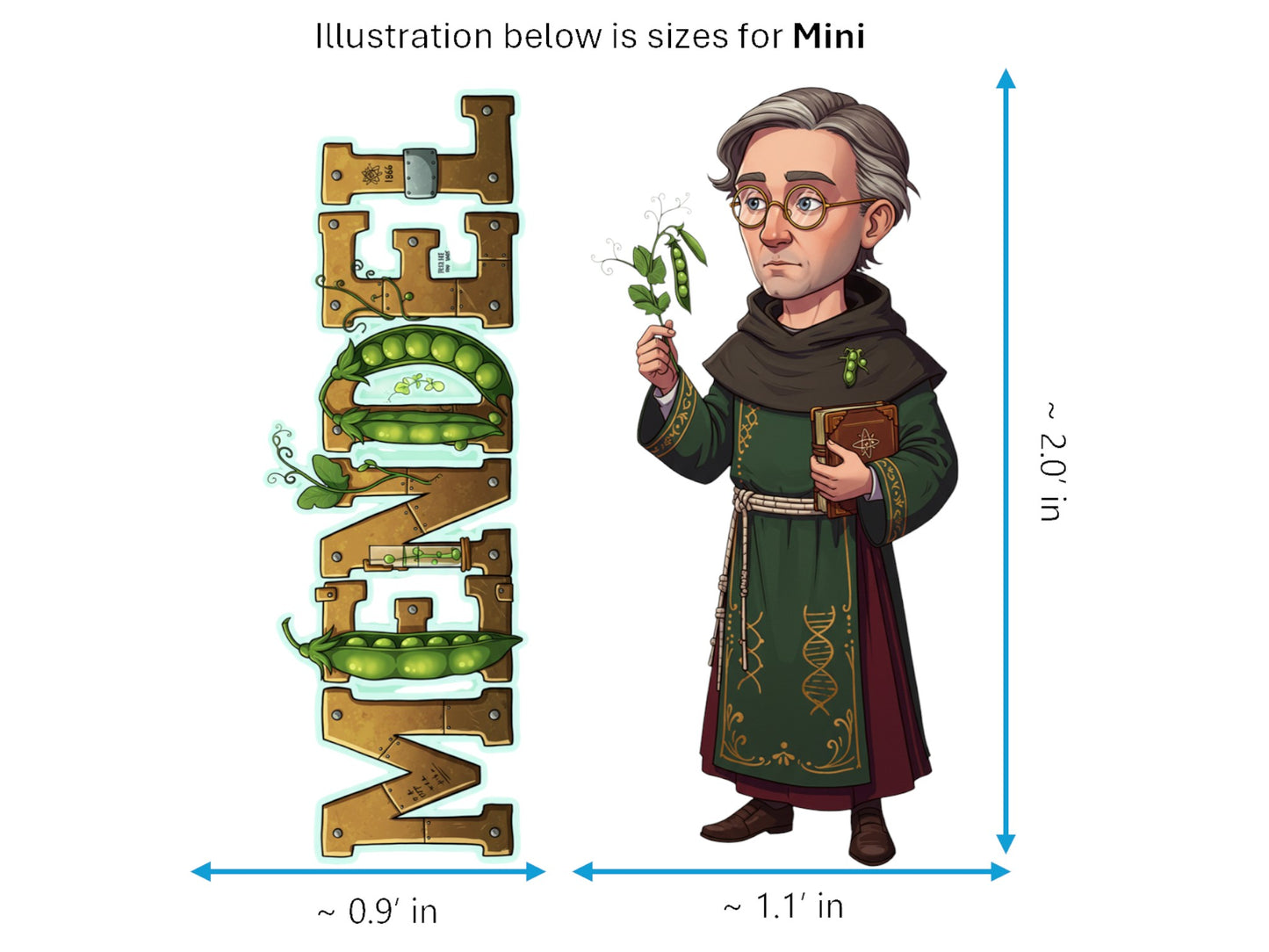 Gregory Mendel Sticker and Magnet – Father of Genetics Scikins™ – Founder of Modern Genetics | Waterproof & UV-Proof