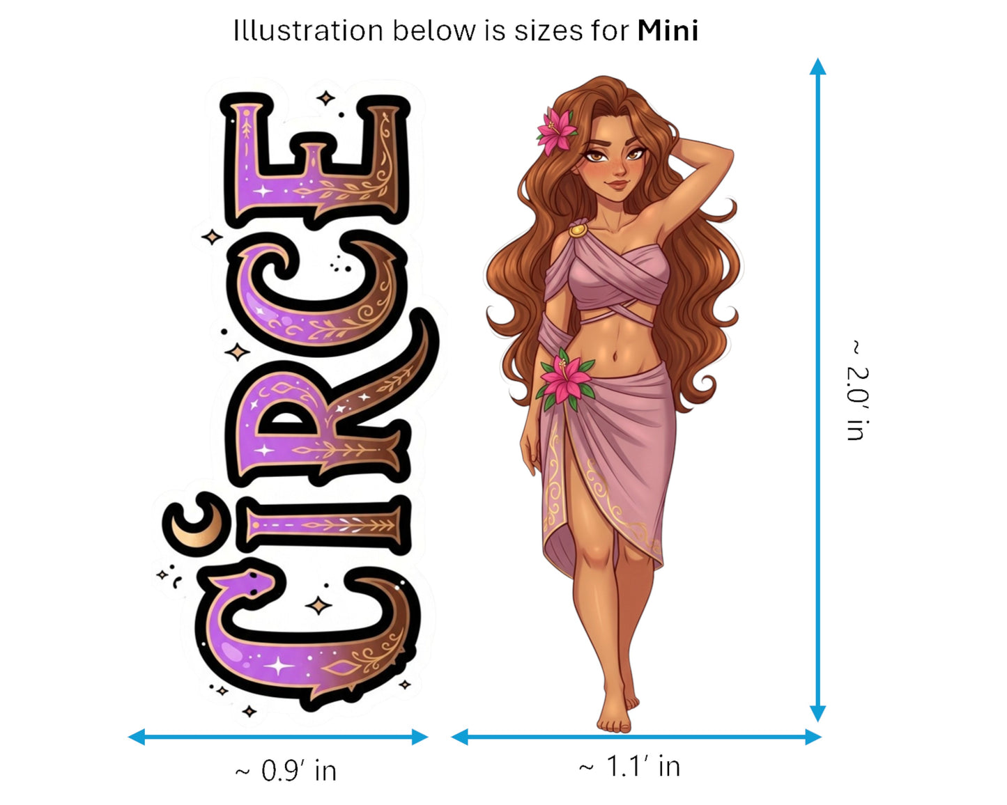 Circe Sticker and Magnet - the Divine Nymph Mythkins™ – Greek Mythology Nymph | Waterproof & UV-Proof