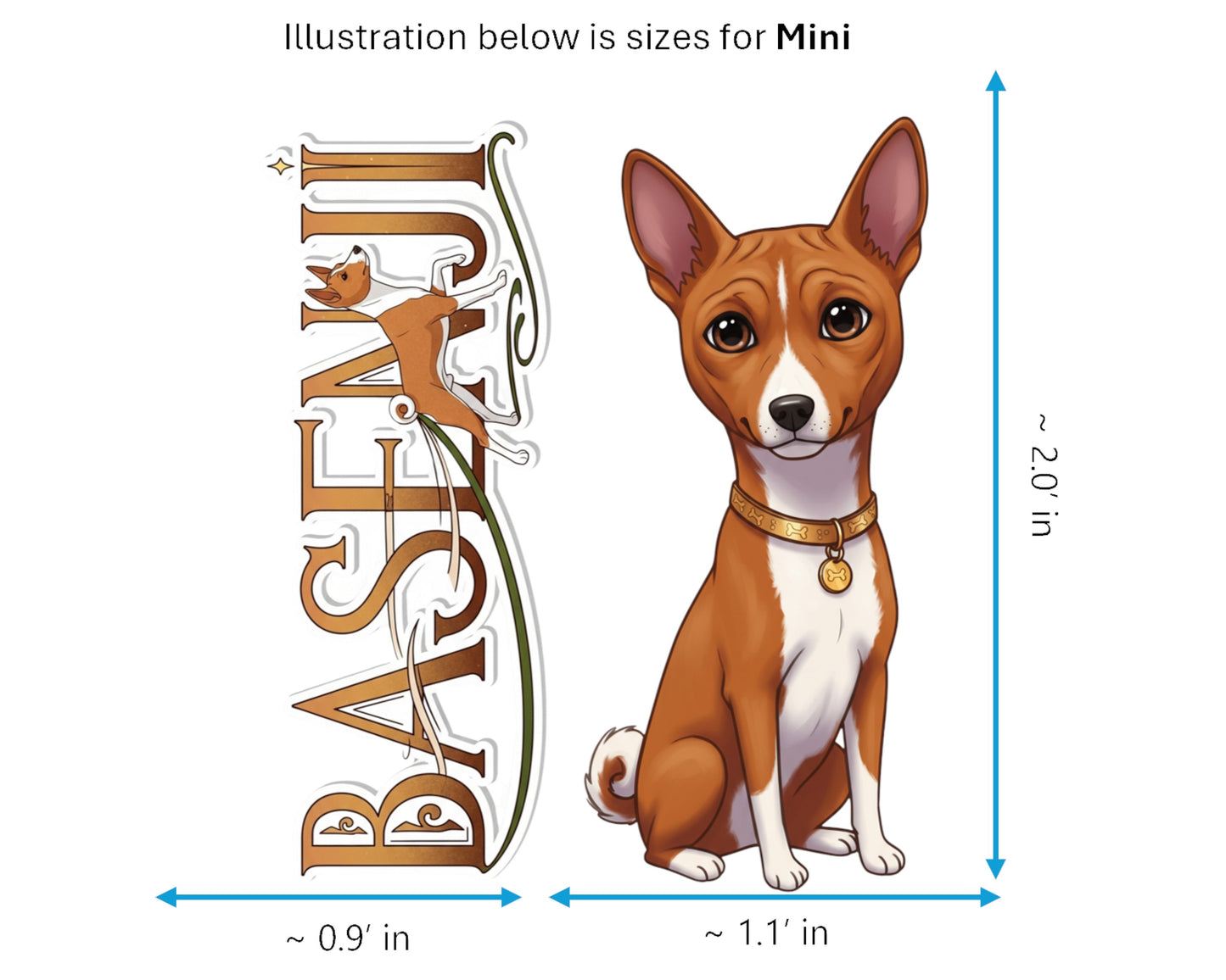 Basenji Sticker and Magnet - the Barkless Dog Pawkins™ – African Hunting Dog | Waterproof & UV-Proof
