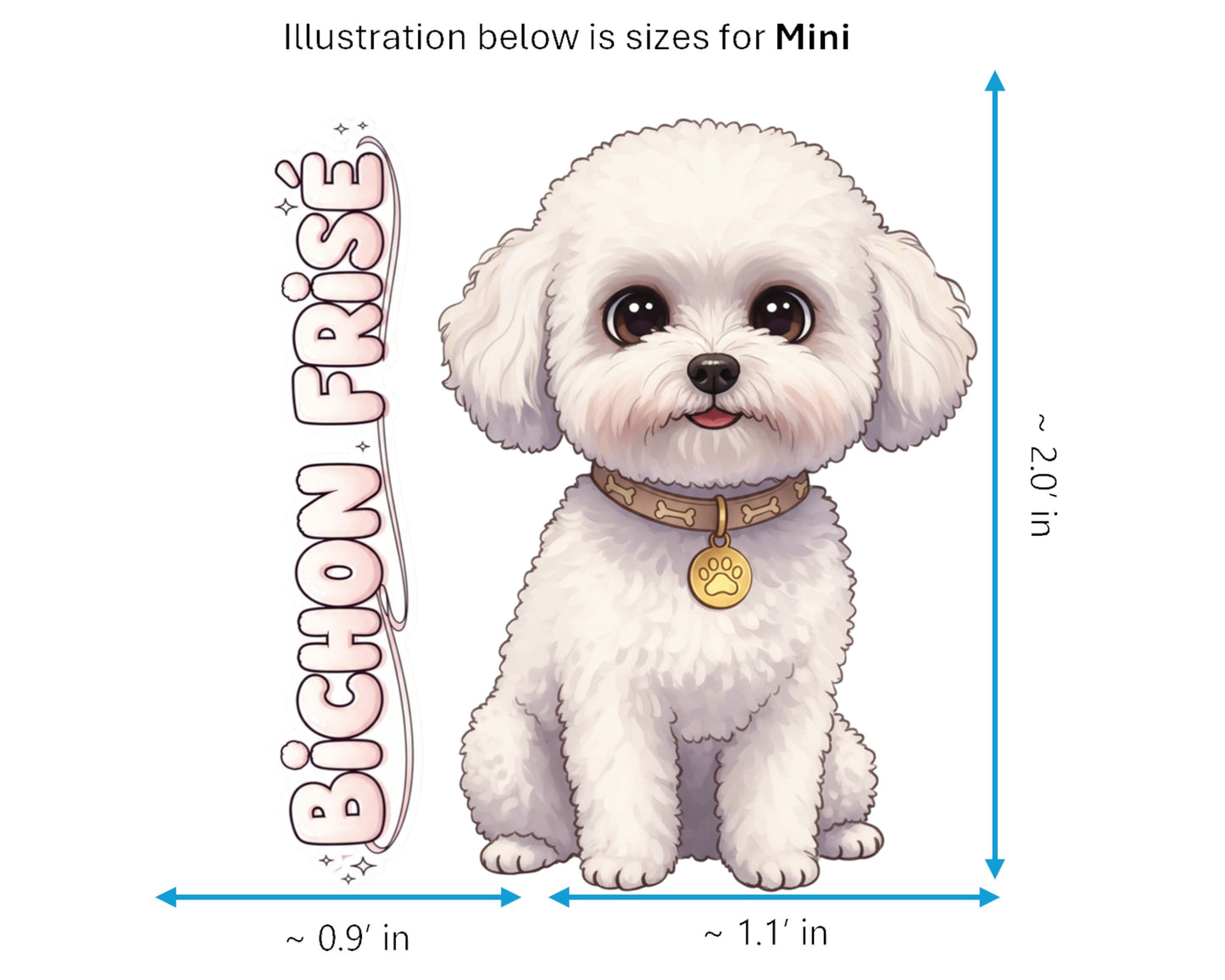 Bichon Frisé Sticker and Magnet - The Cotton Ball Dog Pawkins™ – Domestic Dog Breed | Waterproof & UV-Proof