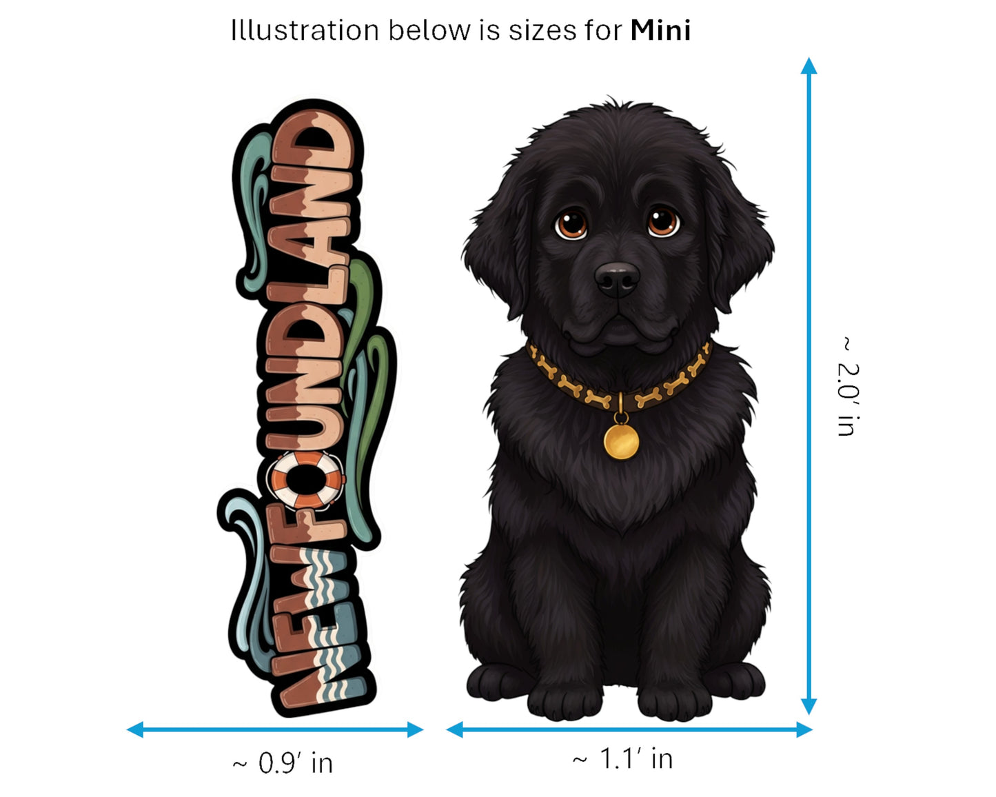 Newfoundland Sticker and Magnet - Gentle Giant Pawkins™ – Working Dog Breed | Waterproof & UV-Proof