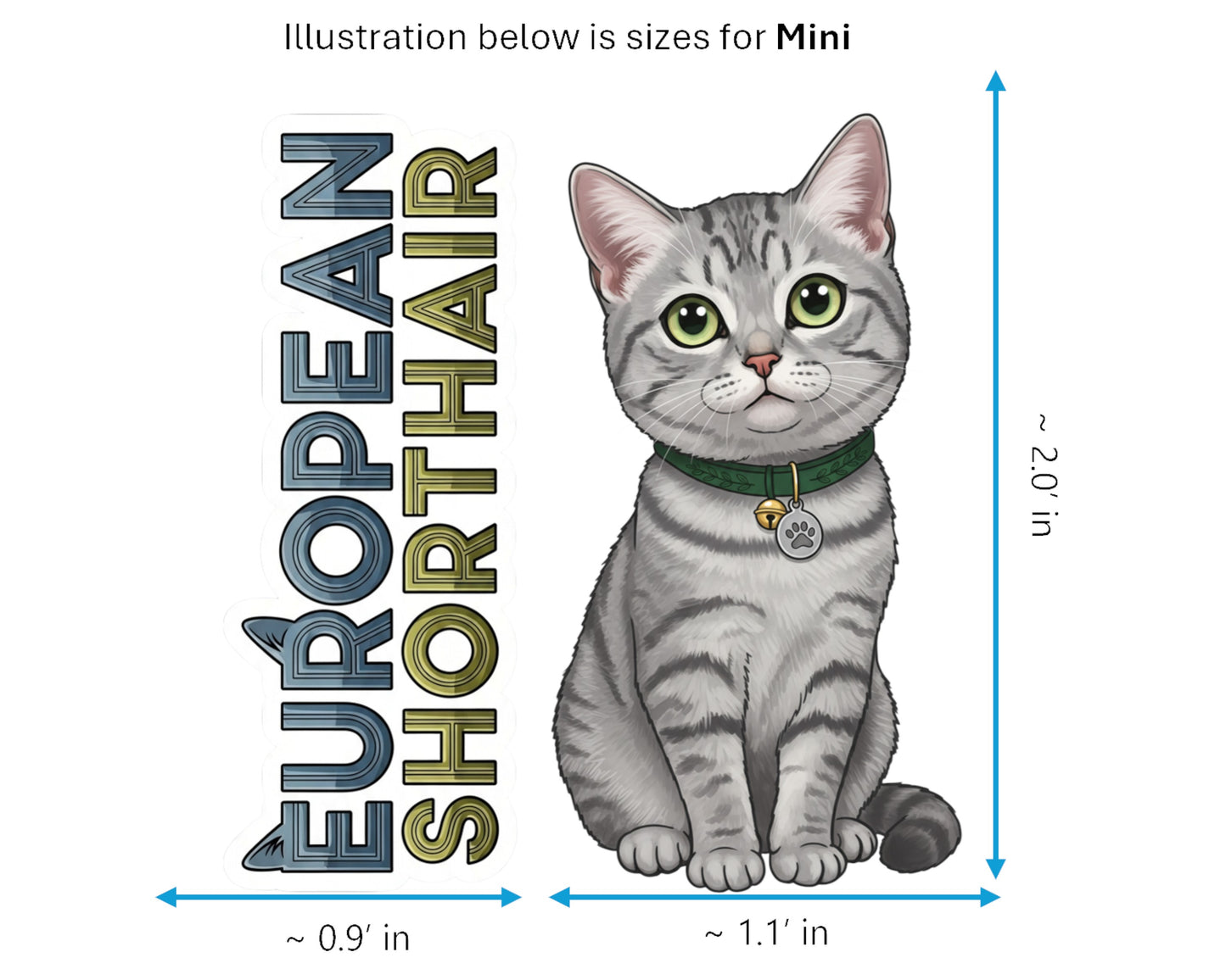 European Shorthair Sticker and Magnet - Original Housecat Purrkins™ – Domestic Cat Breed | Waterproof & UV-Proof