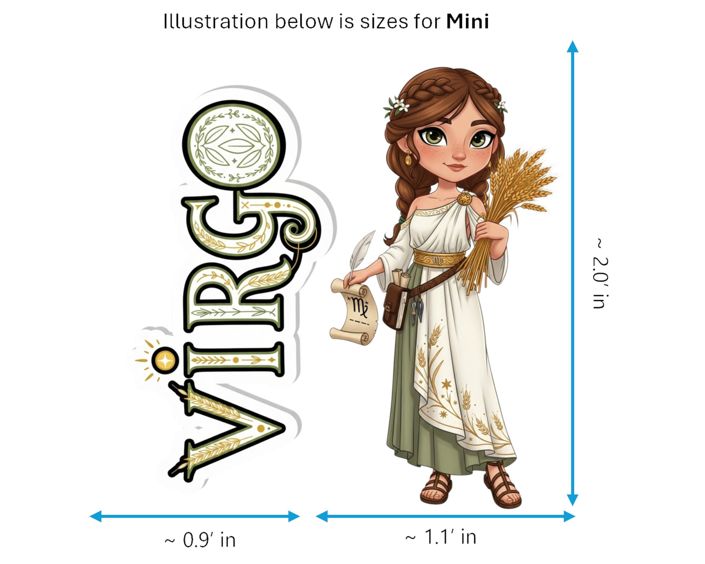 Virgo Sticker and Magnet - the Harvest Maiden Horoskins™ – Zodiac Earth Sign | Waterproof & UV-Proof
