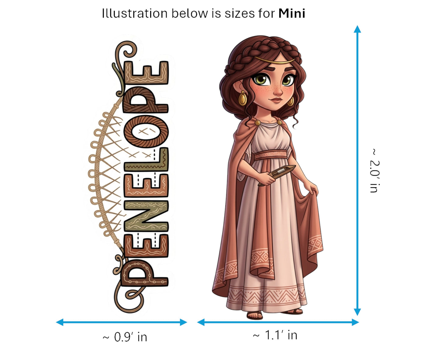 Penelope Sticker and Magnet - Cunning Weaver Mythkins™ – Queen of Ithaca | Waterproof & UV-Proof