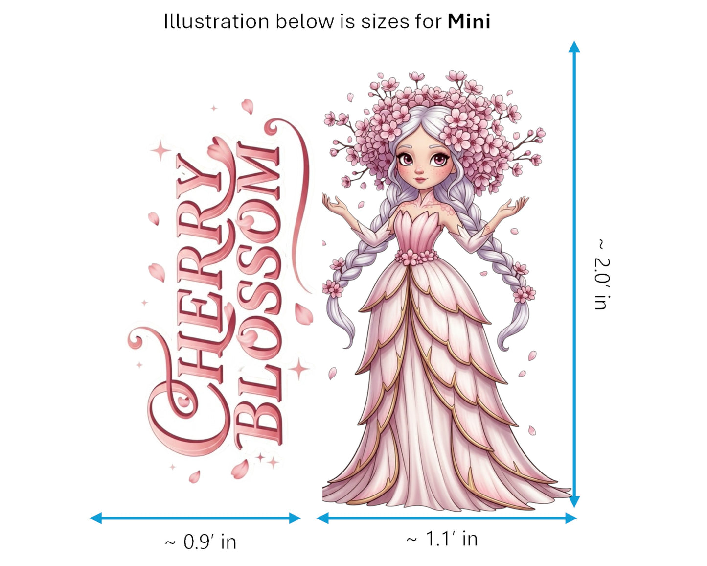 Cherry Blossom Sticker and Magnet - The Ephemeral Princess Treekins™ – Sakura Spirit | Waterproof & UV-Proof