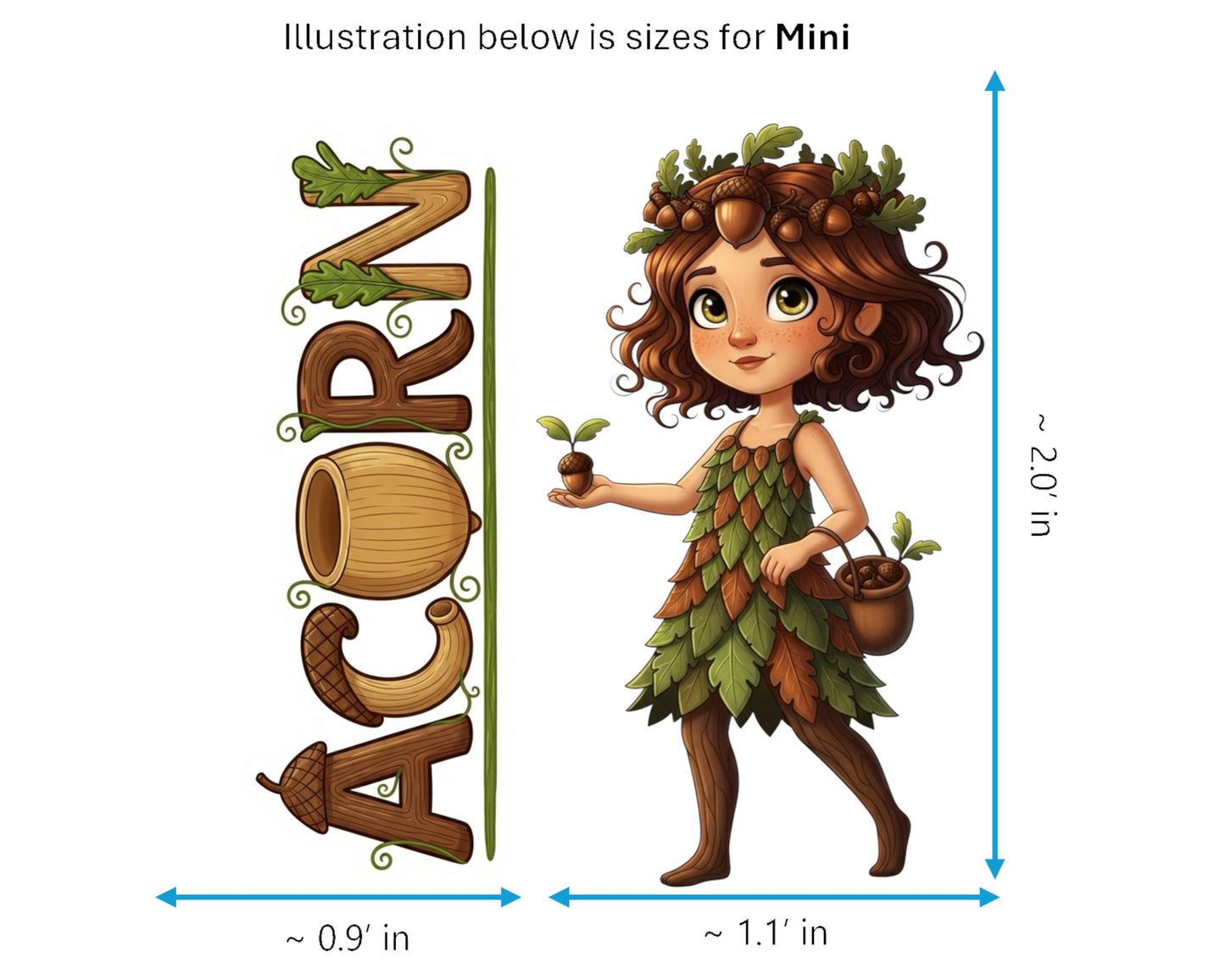 Acorn Sticker and Magnet - The Seed Sower Treekins™ – Forest Sprite | Waterproof & UV-Proof