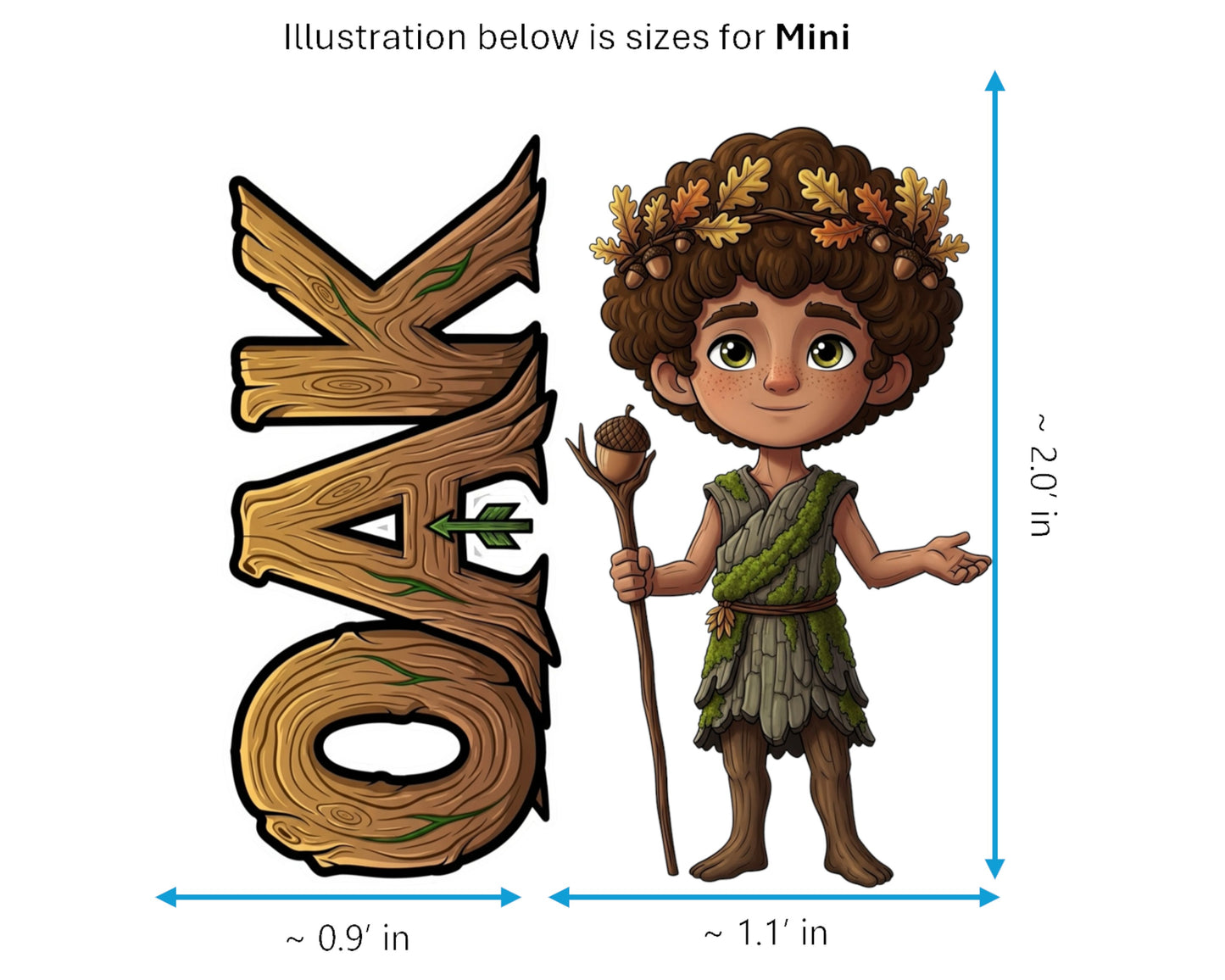 Oak Sticker and Magnet - The Forest King Treekins™ – Forest Guardian | Waterproof & UV-Proof