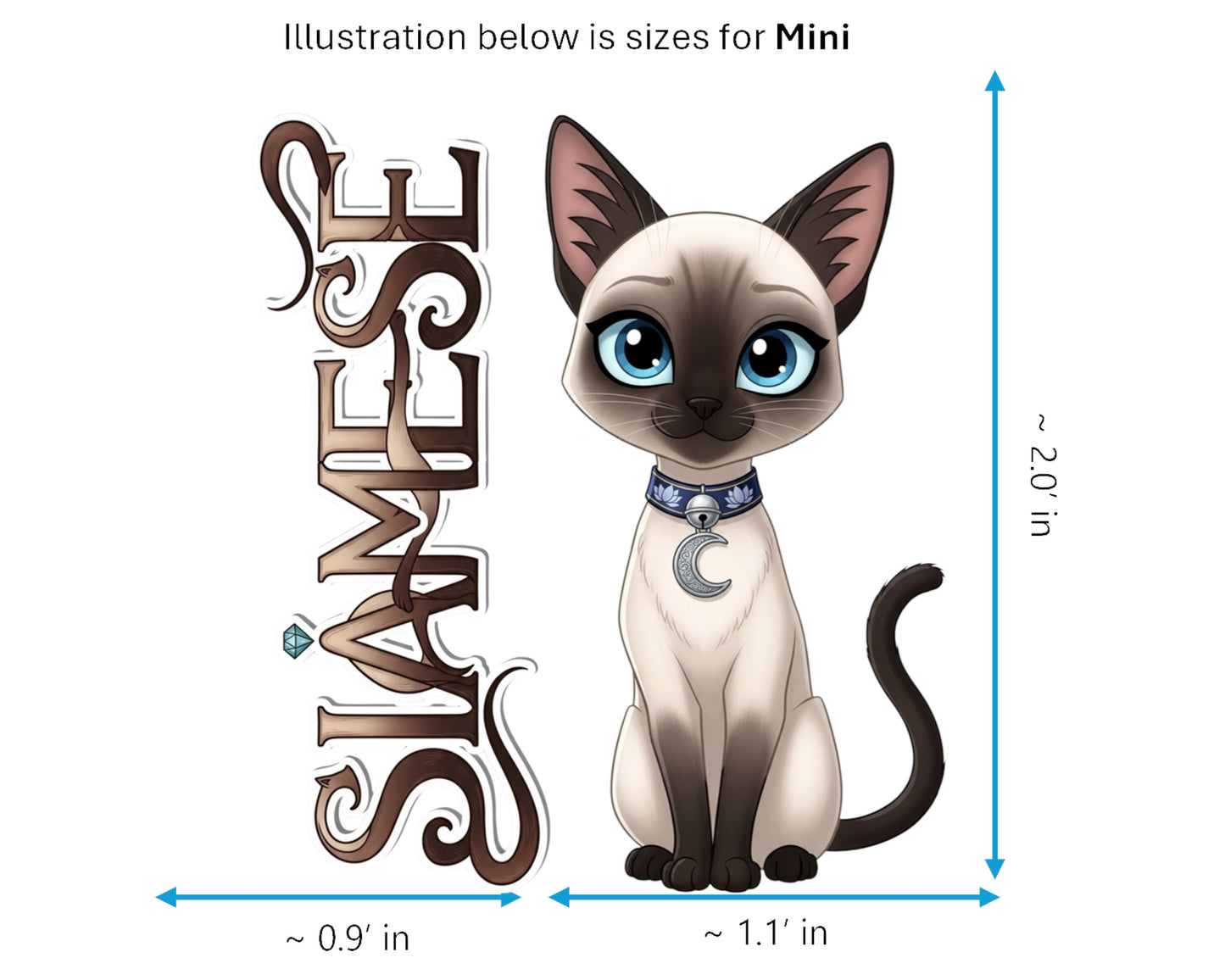 Siamese Sticker and Magnet - Royal Cat of Siam Purrkins™ – Domestic Cat Breed | Waterproof & UV-Proof