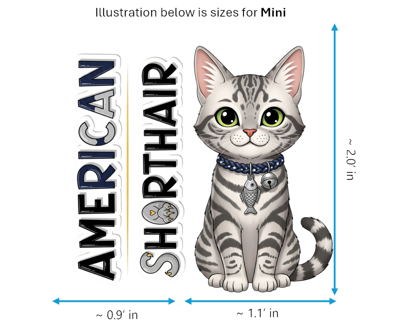 American Shorthair Sticker and Magnet - Classic Tabby Purrkins™ – Domestic Cat Breed | Waterproof & UV-Proof